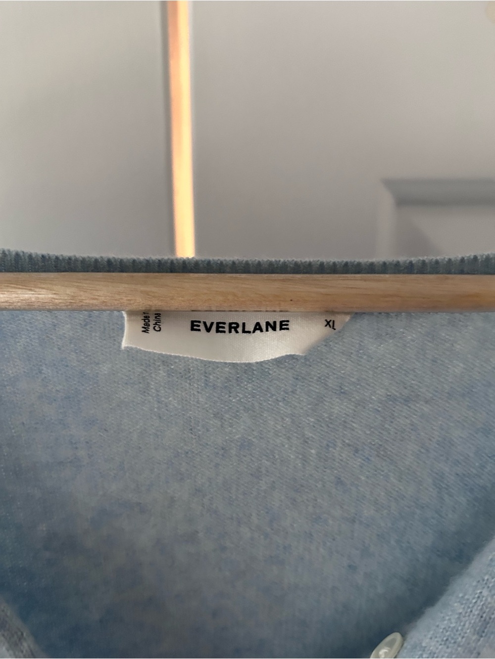 Everlane The Cashmere Cardigan Light Blue XL - Picture 5 of 8